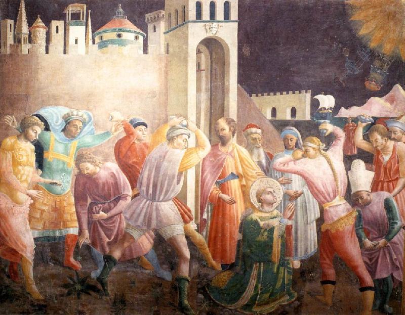 UCCELLO, Paolo Stoning of St Stephen Norge oil painting art